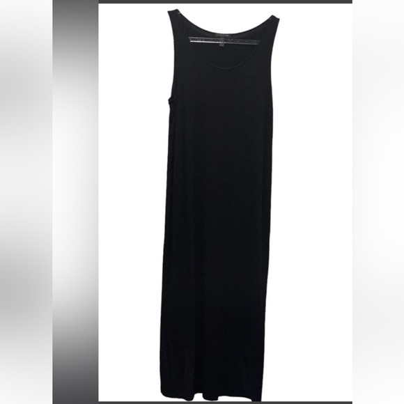 EILEEN FISHER BLACK LONG MIDI MAXI JERSEY TANK DRESS M - Picture 9 of 9